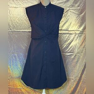 Rag & Bone Louisa Poplin Mini Dress in Navy